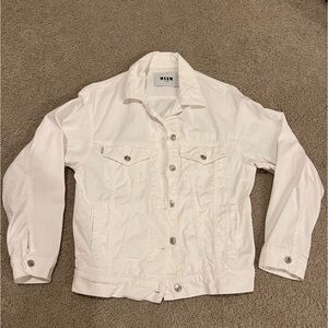 MSGM MILANO White Denim Jean Jacket